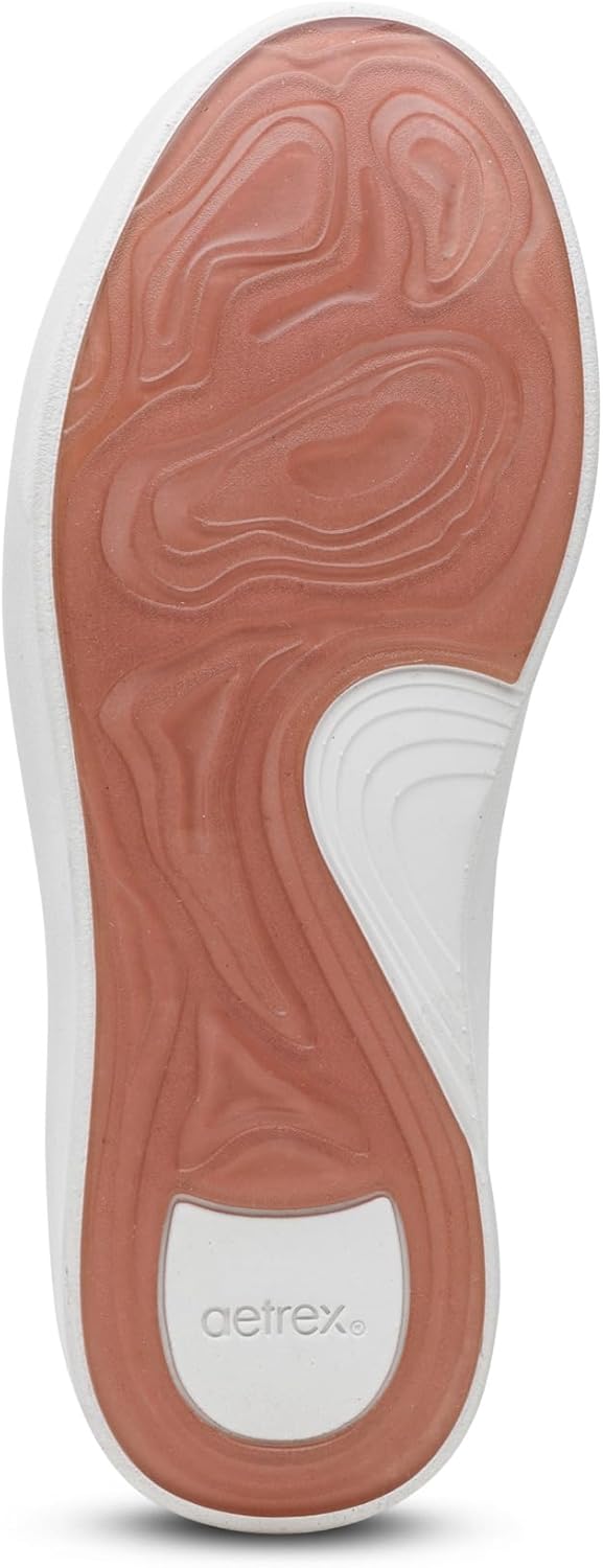 Aetrex Womens Shoes Leigh Orthopedic Arch Support Platform Sneaker – Leather Walking Shoe with UltraSky Cushioning, Side Zipper & Removable Insole - Image 6
