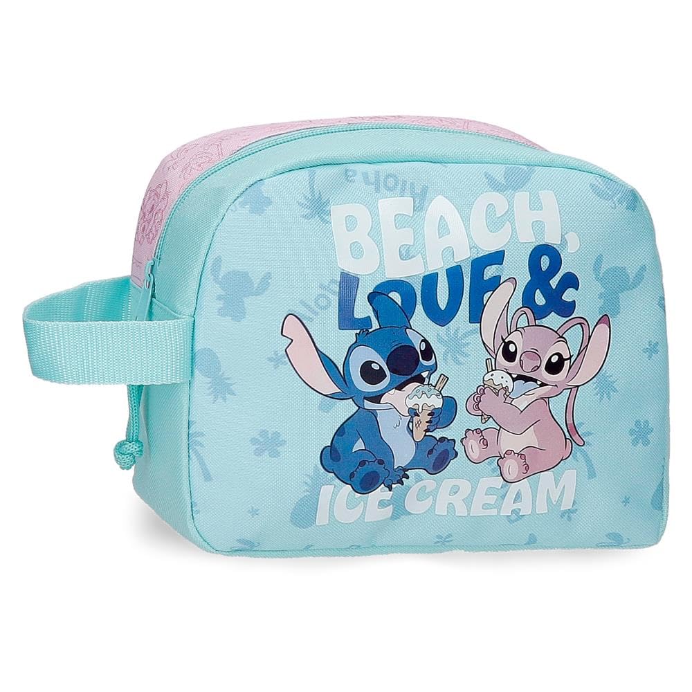 Joumma Disney Stitch Beach & Love Neceser Turquesa Verde 20,5x16,5x7,5 cm Polyester