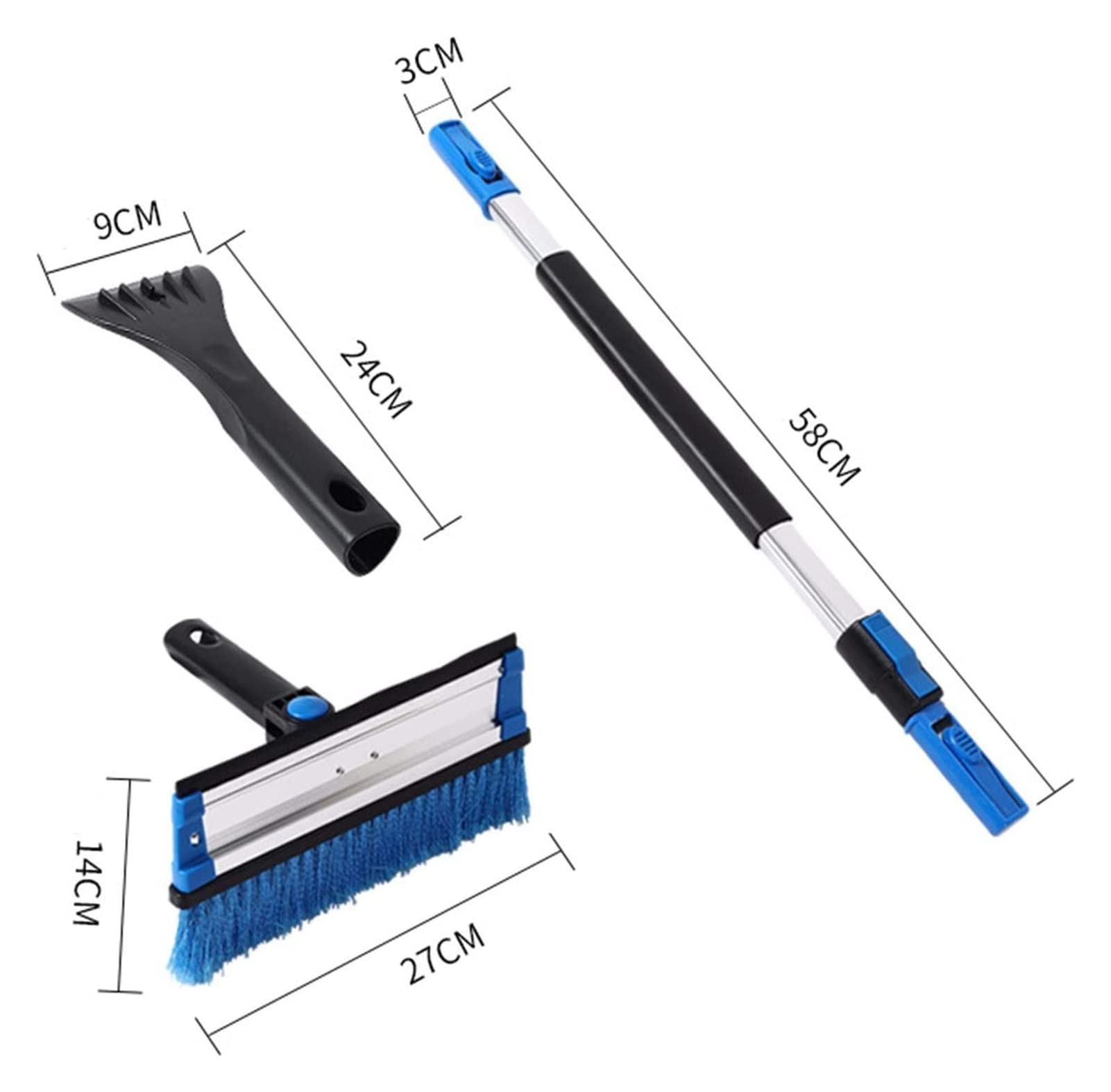 Cepillo de Nieve Dangyin Broom - Cepillo de Nieve de Coches con SCRAEGEE, Snow Snow Cleaner Herramienta Telescópica Ventana Cepillo de Nieve Cepillo de Nieve