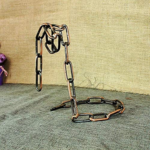 Roontin Creative Metal Chain Wine Rack,Retro Handicraft Home Decor Wine Bottle Holder (Vintage copper), Brown, 40 cm x 20 cm x 20 cm - Image 2