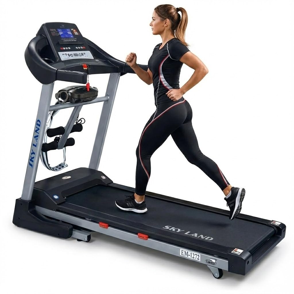 Treadmill for Home, Folding Cardio Machine with Incline Options, Bluetooth Support, Compact Treadmill Home Gym Running Equipment for Indoor Fitness & Daily Workouts