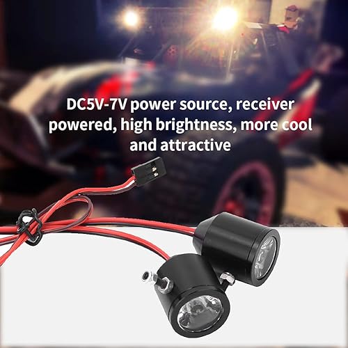 Miniatura 4 de Faro de coche RC, focos de 3 W, pieza de repuesto para modelo de coche RC (negro) Luces LED Rc 110 Rc LED Spot Lights