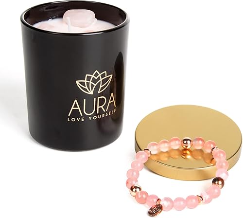 Miniatura 10 de Vela de cristal curativo, velas perfumadas de lavanda con cristales de cuarzo rosa, vela de manifestación, velas de aromaterapia de cera de soja