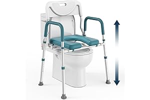 Raised Toilet Seat with Handles for Elderly | Comfortable & Safe