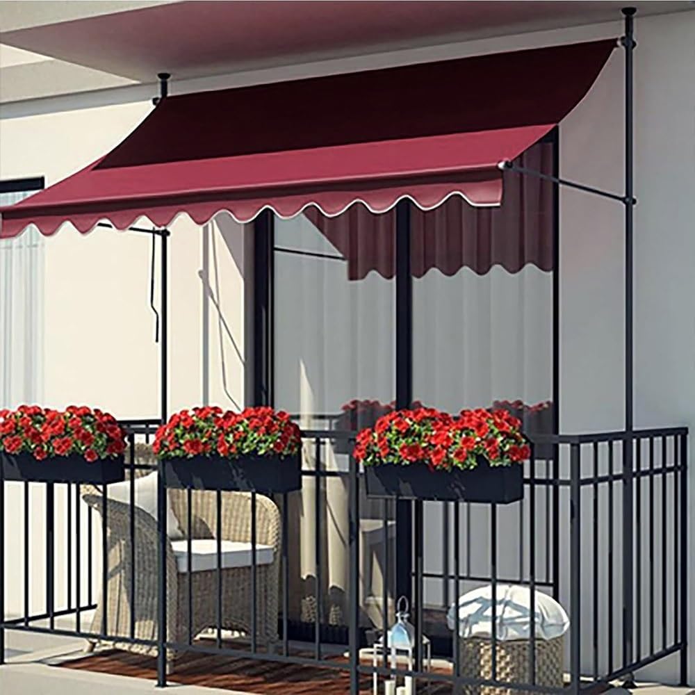 Sun Shade Shelter Retractable Patio Awning Replacement Fabric, Water-Resistant Polyester Cloth Outdoor Canopy Canvas Patio Awning Top Sunshade Canopy(8x6.5ft/245x200cm)