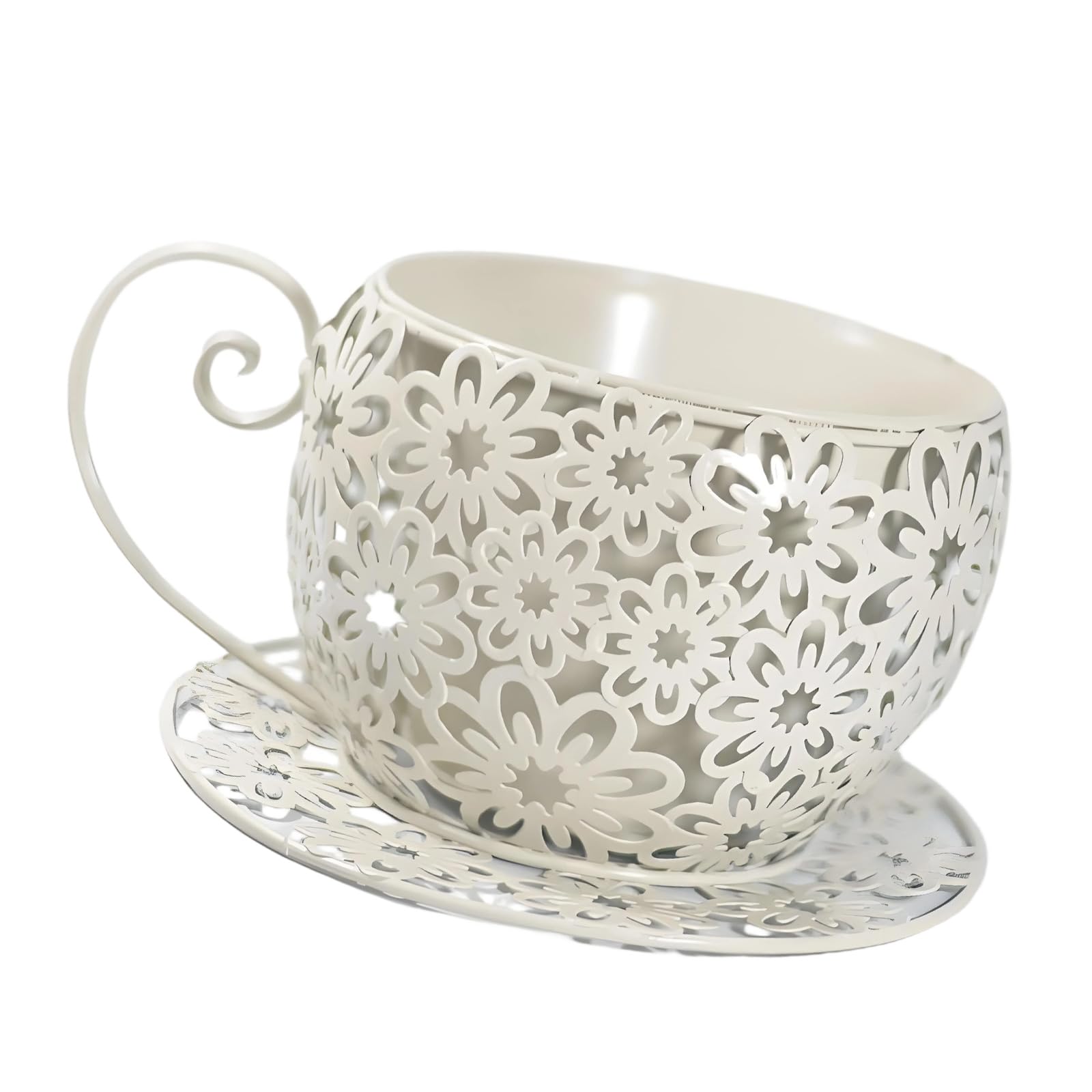 Msioytog B Rustproof Iron Plant Pots Teacup Flower Asin Design For Windowsill Kitchen Work Yard Decoration Old Iron Flower Container