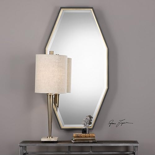 Miniatura 2 de Uttermost Savion Espejo de pared dorado y espresso de 24 x 46 pulgadas
