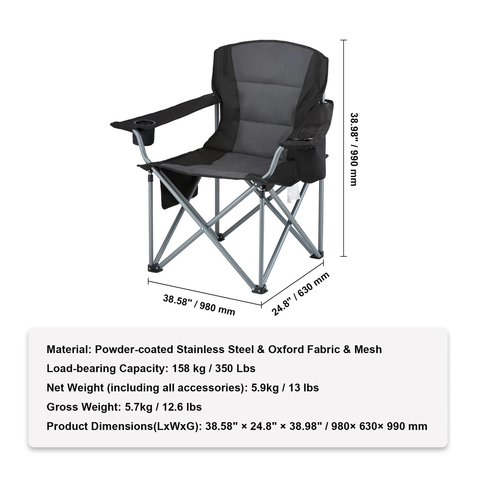 Silla De Pesca Sedia pieghevole da campeggio for adulti Poltrone imbottite con schienale lombare portatile for esterni for picnic sulla spiaggia, pesca con lo zaino in spalla Para Pesca Camping