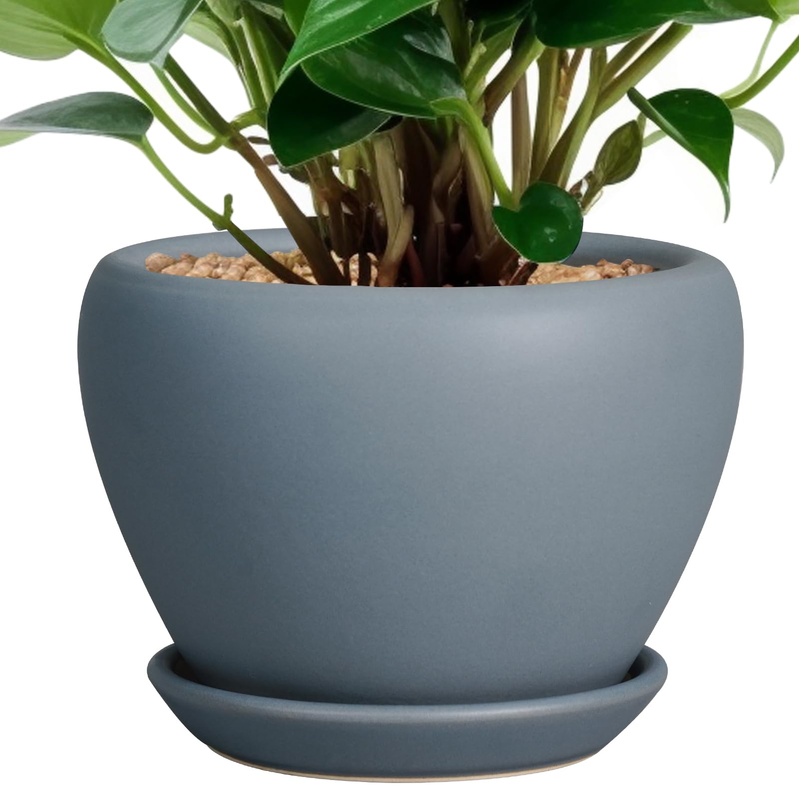 Ceramicfor Ceramic Pot for Plants - 6 Inch Plant Pot Indoor with Drainage Hole and Saucer Decorative Planter for Outdoor Plants Modern Succulent Pots