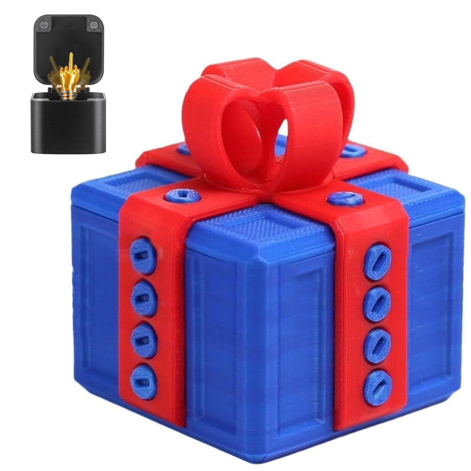Boîte cadeau surprise « doigt d'honneur », boîte cadeau farceuse – Défi hilarant avec vis et surprise « doigt d'honneur », décoration de table interactive avec gag surprise pour Noël (F