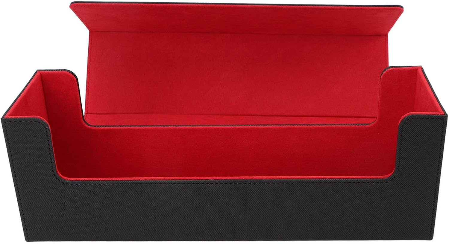 CCYLEZ Game Card Storage Box, Protective Card Storage Box Lightweight Magnetic Closure PU Leather for 400 Cards and (Black Red)