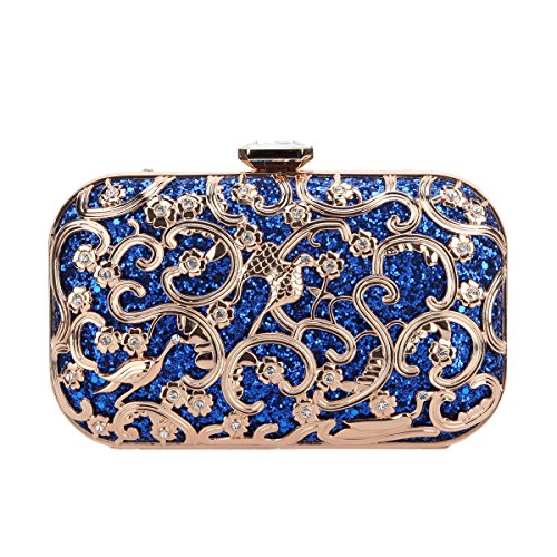 Fawziya Crystal Bird Purse Bling Out Clutch Evening Bags And Clutches For Women-Blue