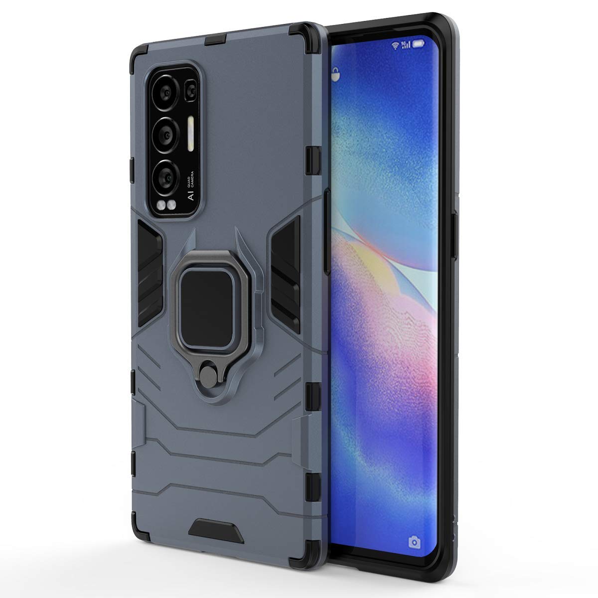 Custodia Portafoglio Con Blocco RFID Per Oppo Find X2 Neo/Reno3 PRO 5G: Pelle Con Cavalletto E Slot