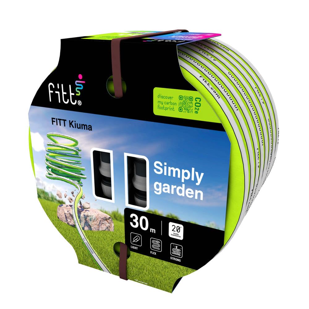 FITT Kiuma 30m, Tuyaux de jardin léger, flexible et résistant pour une utilisation quotidienne et intensive