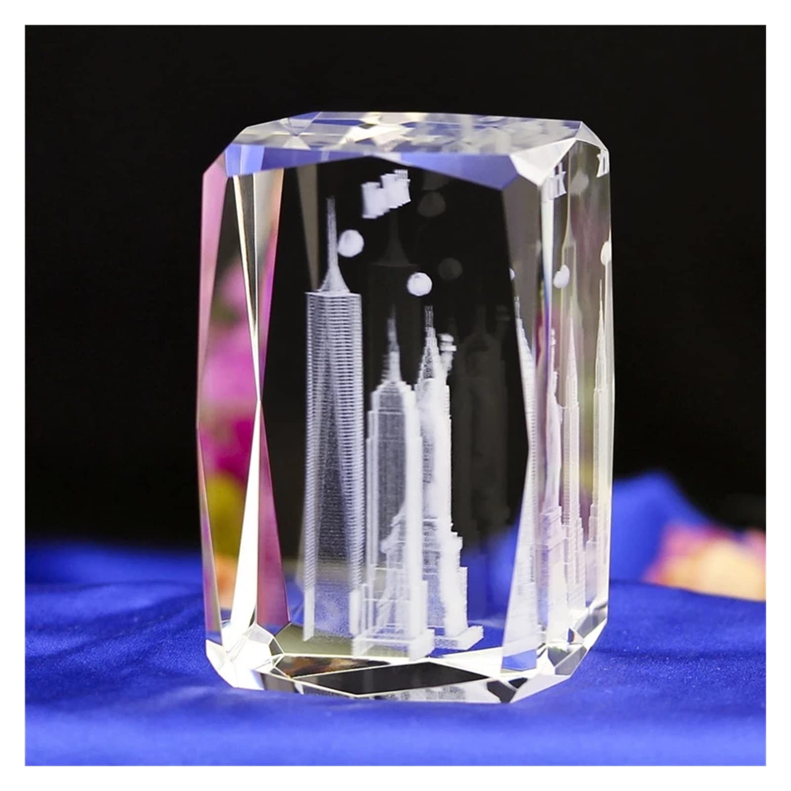 Cristales 3D Crystal Cube L Grabado Modelo Modelo Figurines Miniaturas Bloque de Cristal Souvenirs Paperweigh Regalos for la decoración del hogar Ornamento