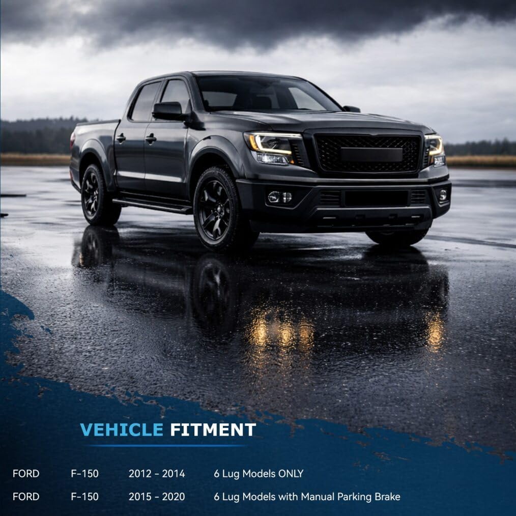 Detroit Axle - 6 Lugs Brake Kit for 12-20 Ford F-150 [with Manual Parking Brake] Ceramic Brakes Pads 2012 2013 2014 2015 2016 2017 2018 2019 2020: 13.78'' inch Front and 13.70'' inch Rear Brake Rotors
