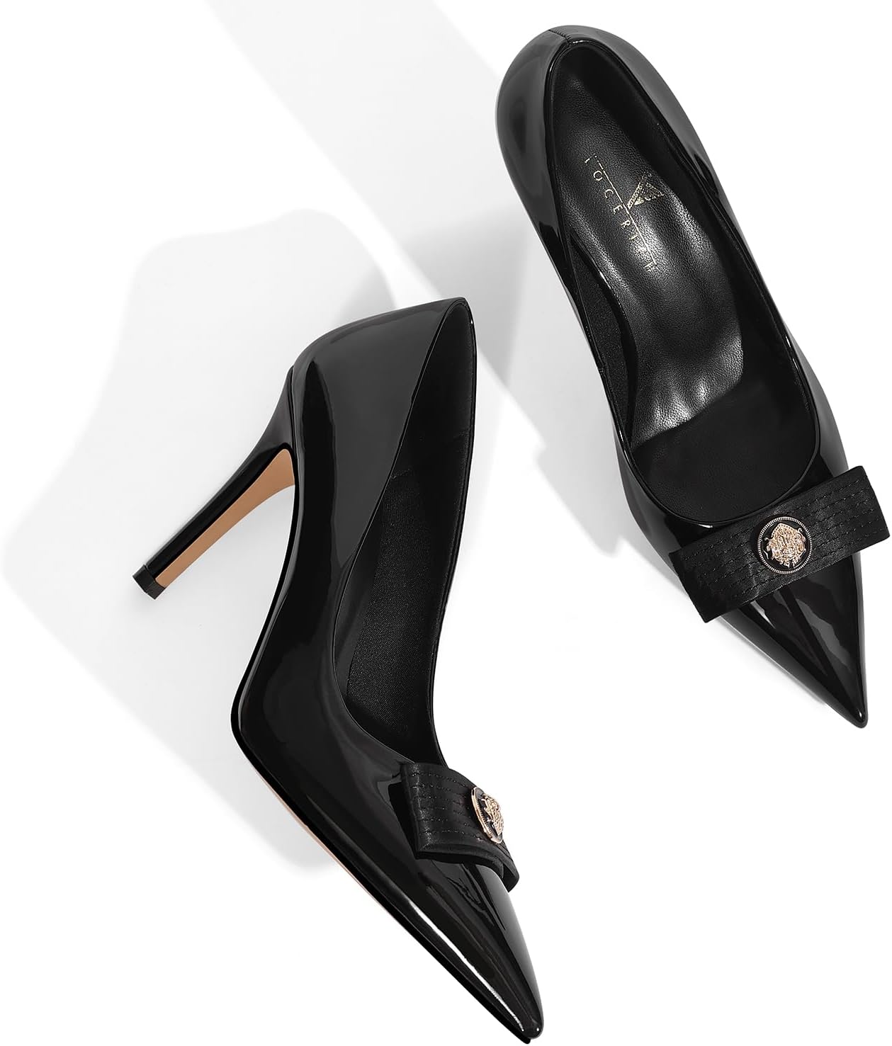 LOCERICH Women's High Heels Pumps Closed Toe Bow Heels Pointed Toe Stiletto Dress Shoes for Women Party Work Wedding Shoes for Bride - Image 7