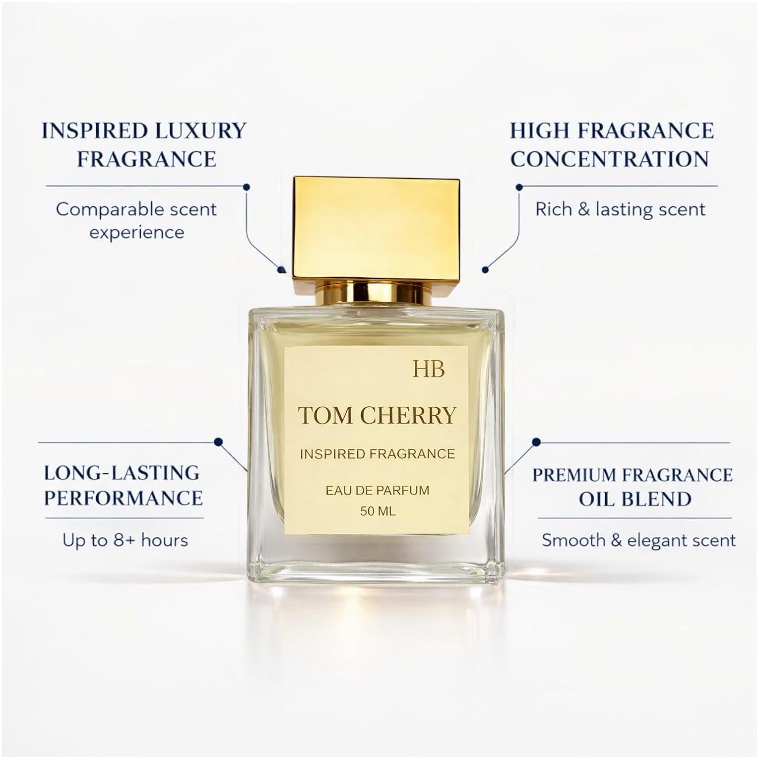 Tom Cherry Eau de Parfum Perfume Spray – Dark Cherry Vanilla Amber Fragrance, Long Lasting Luxury Inspired Scent, 50 ml (1.7 fl oz)