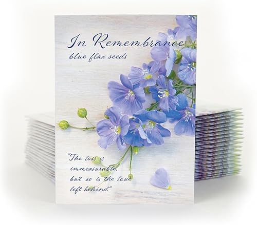 Miniatura 4 de Bentley Seed Co.  in Remembrance Love Left Behind  Paquetes de semillas de lino azul sin OMG, sin recubrimiento  Recuerdo conmemorativo y funerario