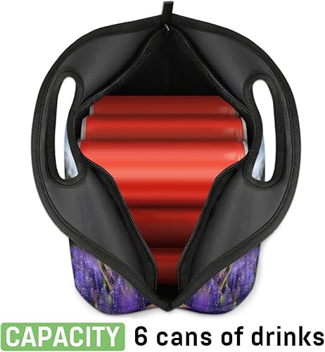 Miniatura 5 de bisibuy Bolsa de almuerzo de neopreno suave y lavable, reutilizable, aislada, ligera, para preparación de comidas, para oficina, trabajo, picnic,