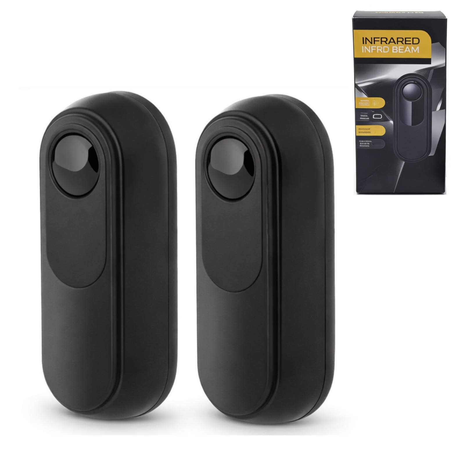 Wireless Infrared Gate Sensor, Driveway Alarm Beam Anti Theft Alarm Indoors Outdoor Motion Sensor Detector Security Alert System with Exceptional Sensitivity, Battery Status
