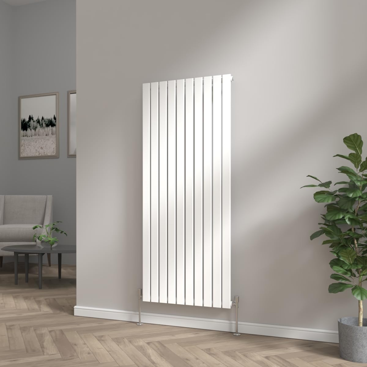 Nrg White 1600 X 680Mm Bathroom Vertical Radiator Gloss Single Flat Panel Tall Upright Central Heating Rad