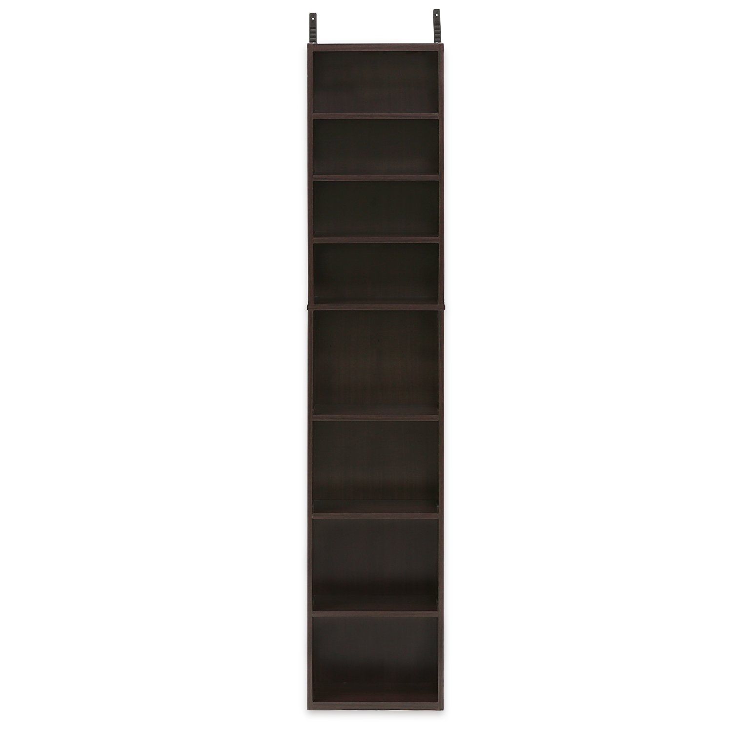 Furinno Indo Étagère DVD à 8 Niveaux, Montage Facile, Noir Expresso | Étagère multimédia avec étagères réglables, armoires de rangement DVD pour CD, Blu-ray, pour le salon, le bureau à domicile
