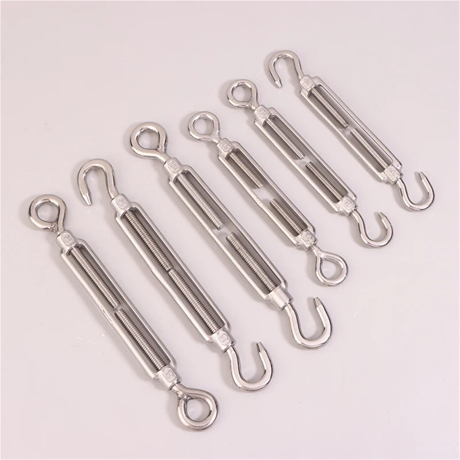 Crochets de gréement chaîne réglables en acier inoxydable 304, dispositif Tension câble métallique, tendeur à œil, 8 pièces Pour Accessoires Chaîne(M6-2)