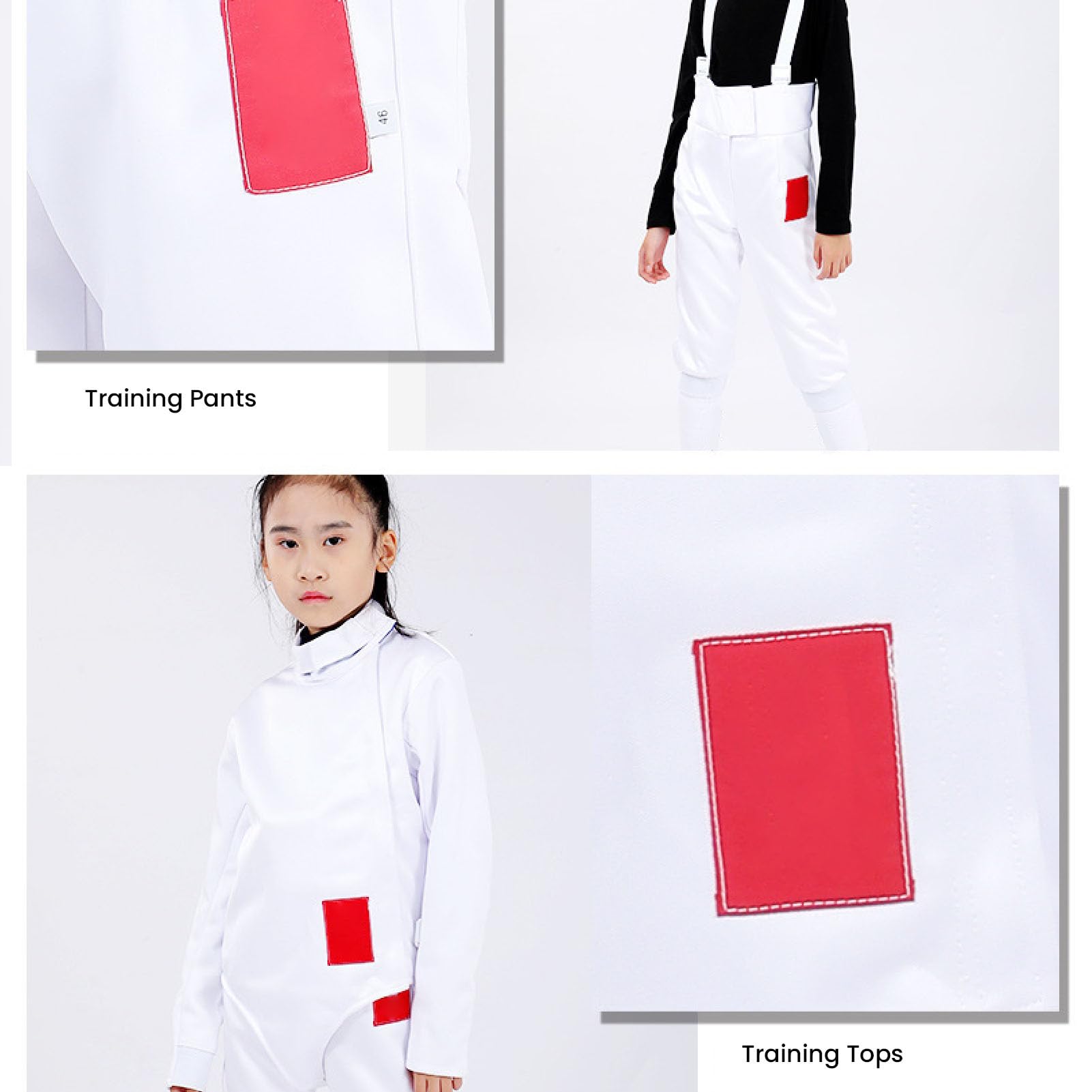 Fockety Fechten Uniform, Klassische Fecht Jacke für Kinder, Kinder Fechten Anzug Set für Folien Degen Säbel, Sport Uniform Anzug Exquisite Umfassende Schutz für das Training
