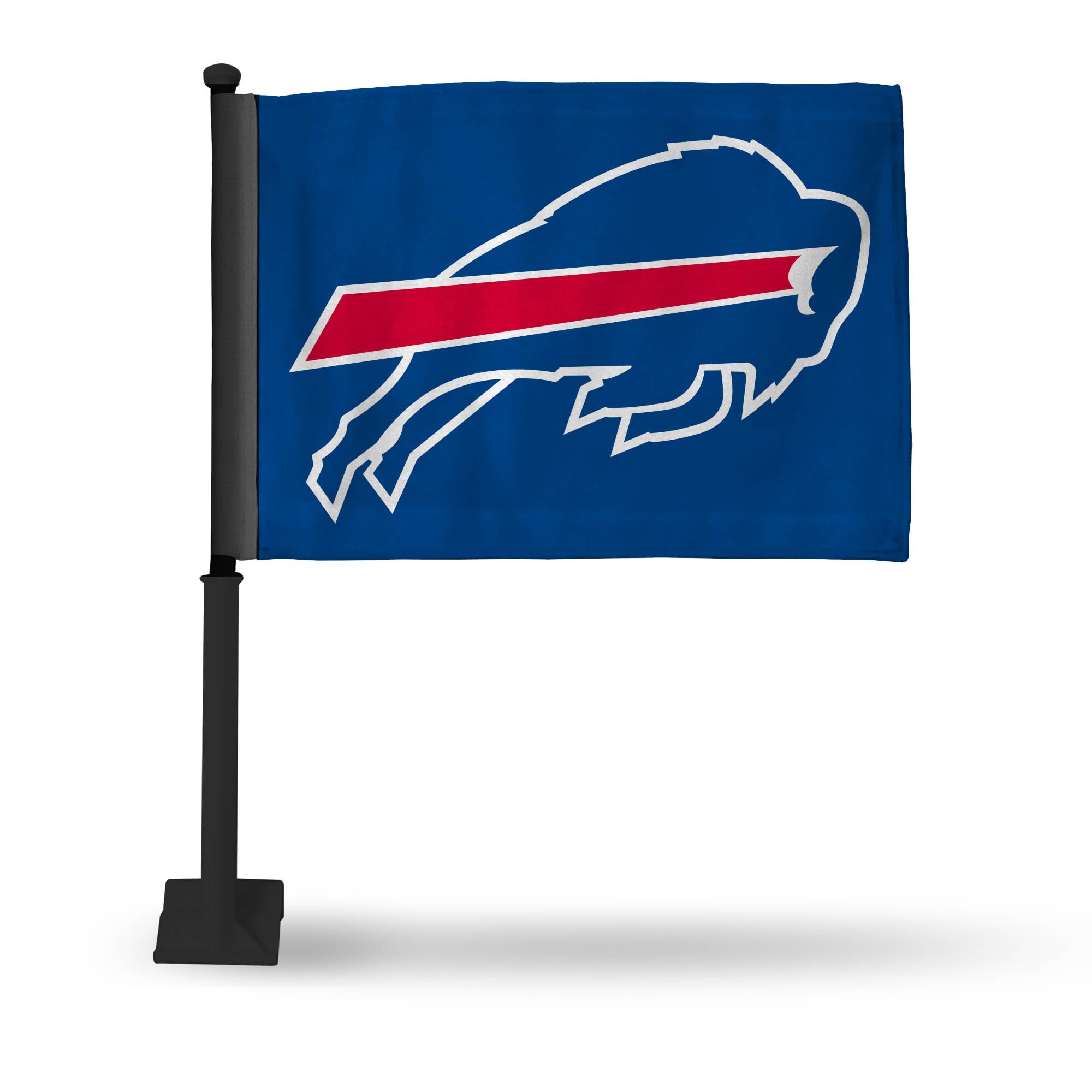 Rico Industries NFL Football Buffalo Bills Primary Double Sided Car Flag with Black Pole - 16