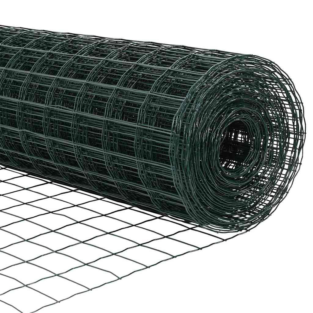 Juego de paneles de valla con postes verdes para delimitación de terrazas, diseño moderno para jardín y terraza, paneles de valla con recubrimiento en polvo como protección visual, juego con postes