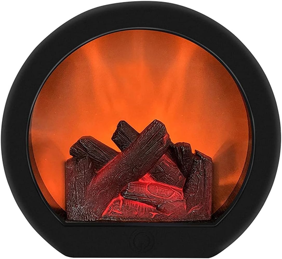 Caminetto Elettrico con Effetto Fiamma LED, Lampada Alimentata Batteria Fuochi Elettrici da Terra, Caminetto, Bruciatore Elettrico per Ceppi, Decorazioni per La Casa B