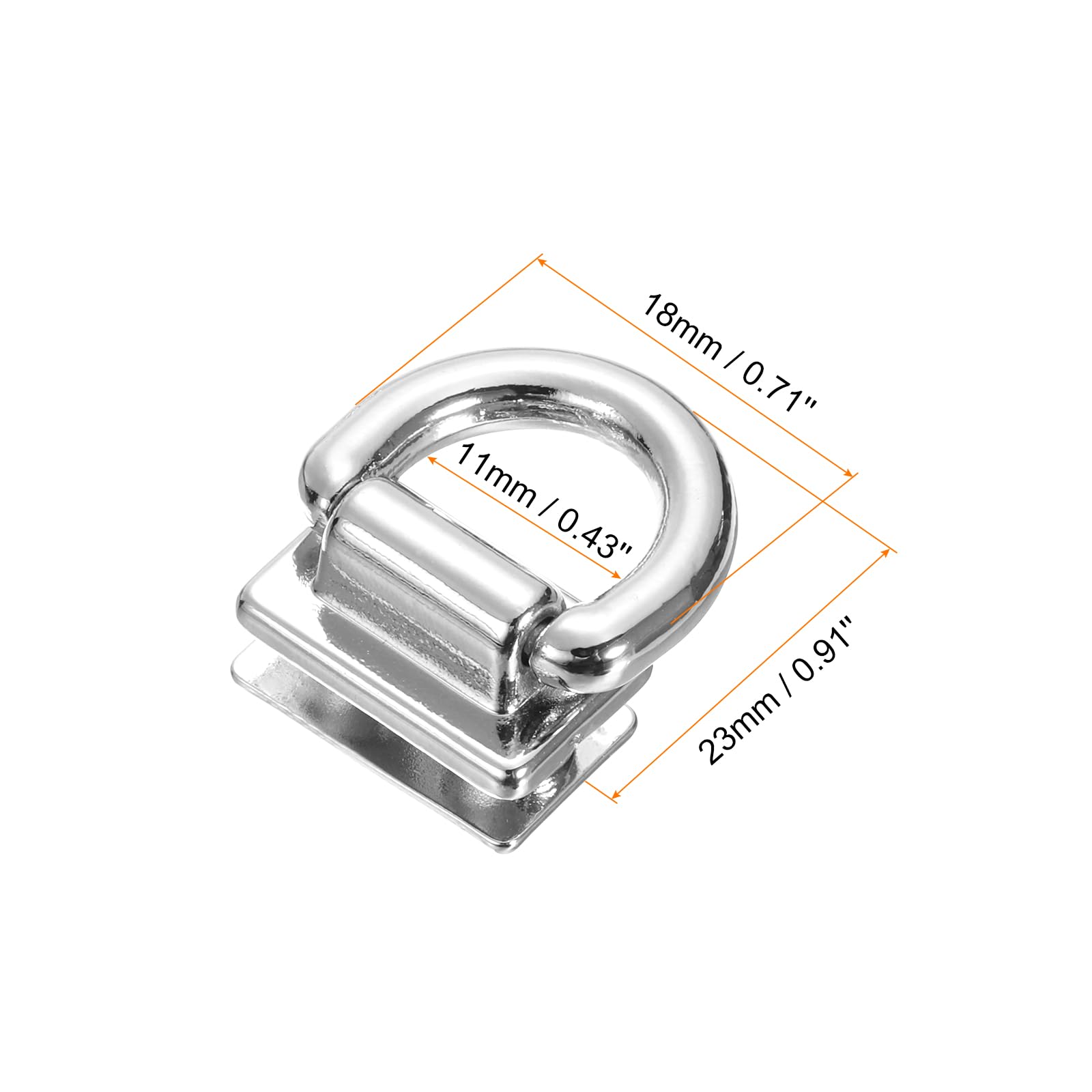 Uxcell Metal Bag Connector with D Ring, 8Pcs 18mm Purse Bridge Hanger Buckle with Screws for Purse DIY Key Chain Lanyard (Silver Tone) - Image 2