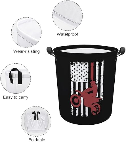 Miniatura 4 de Cesta plegable para ropa sucia con bandera de Estados Unidos, cesta de ropa sucia para dormitorio y baño