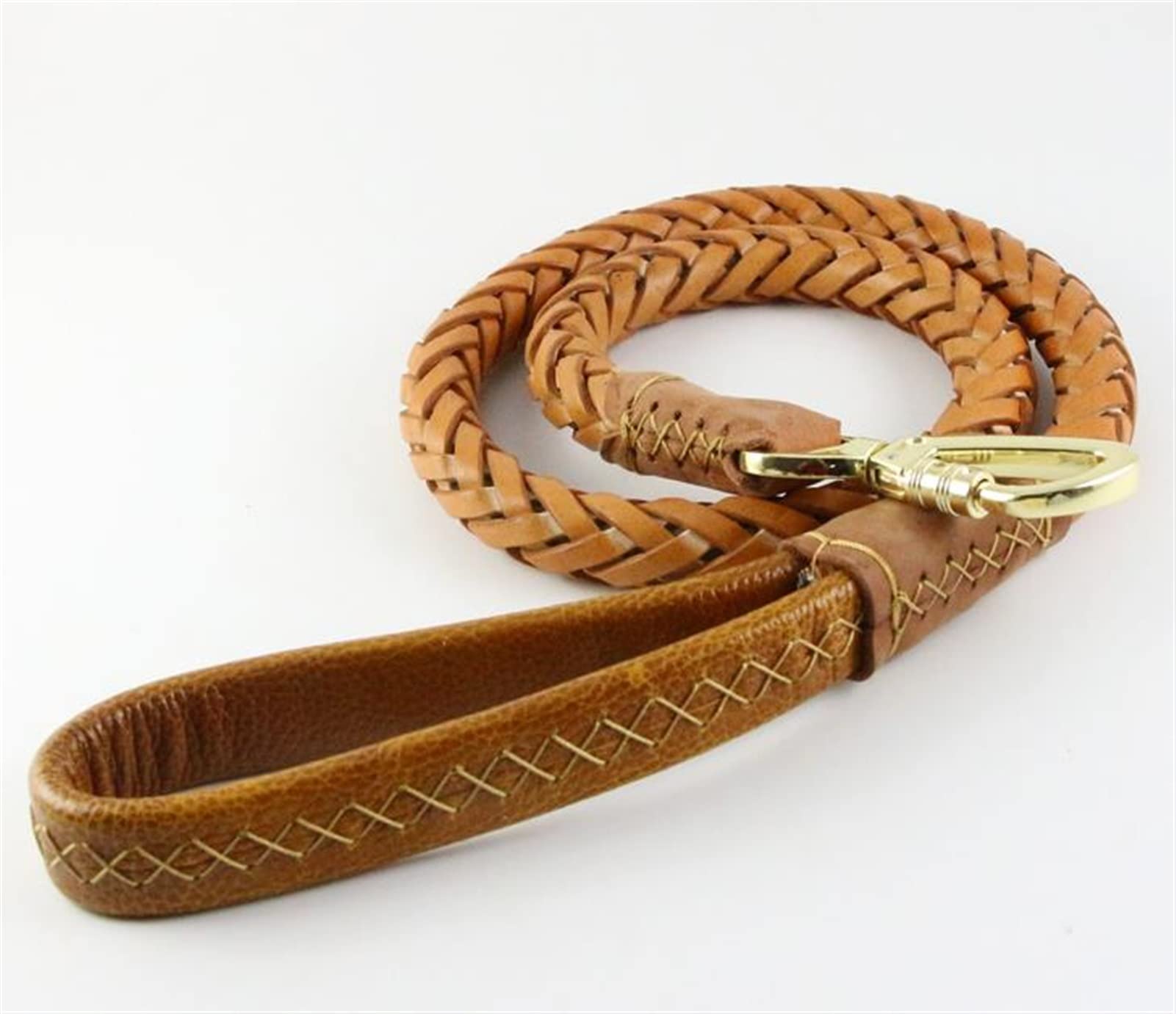 Correa De Cuero Genuino For Perros, Cadena Trenzada For Perros, Hecha A Mano, Gruesa, Extra Ancha, Cinturón De Entrenamiento For Mascotas For Husky Golden Retriever