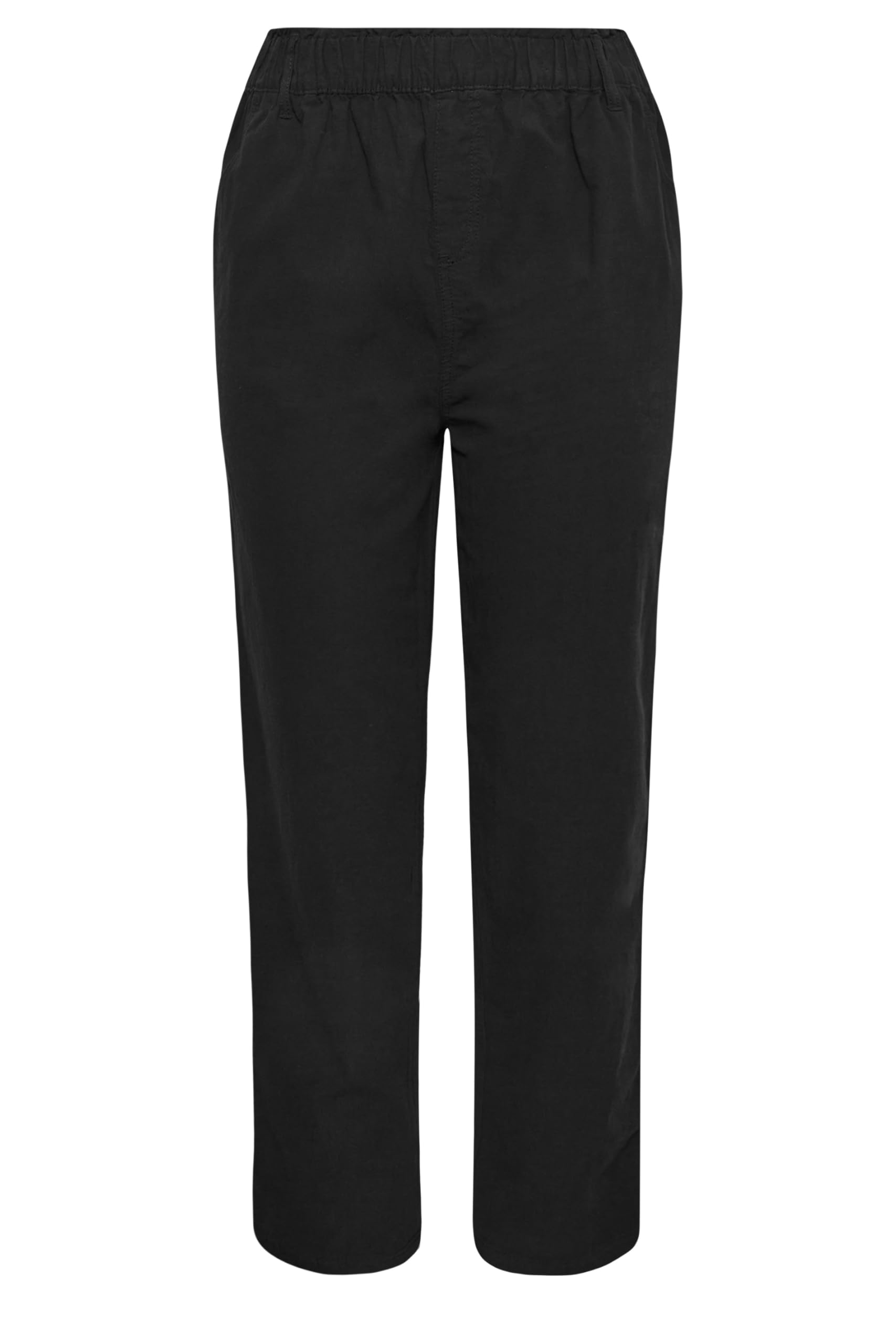 Yours Women's Cool Cotton Wide Leg Trousers in Black | Size: 18R