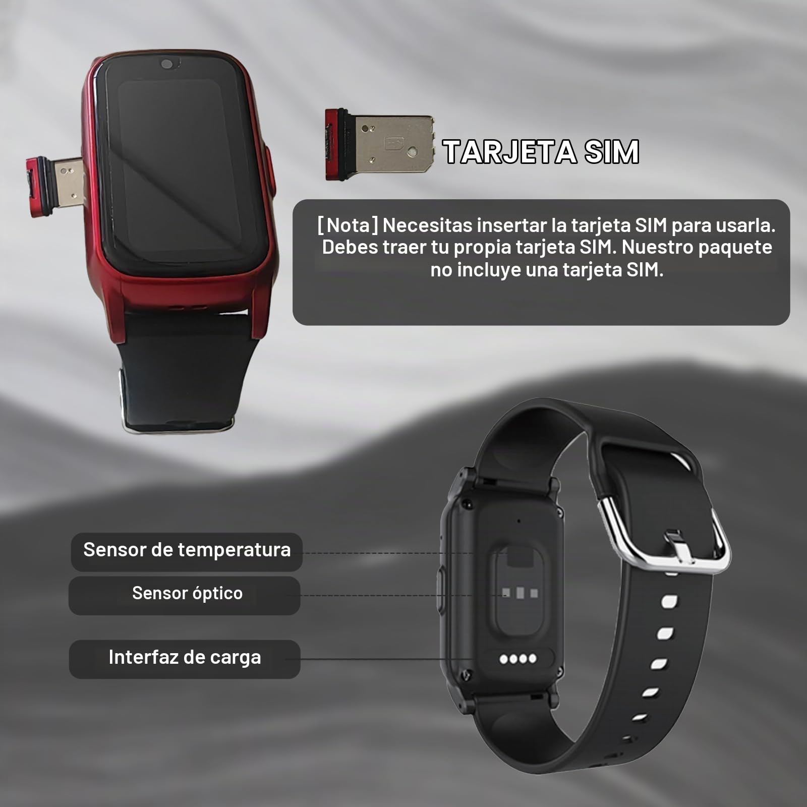 Reloj Localizador Personas Mayores, Localizador GPS De Emergencia Ancianos Reloj Pulsera Personas Mayores Alarma De Caída, Videollamada, SOS para AyudaRed,1.25 * 0.57 * 2.22inch