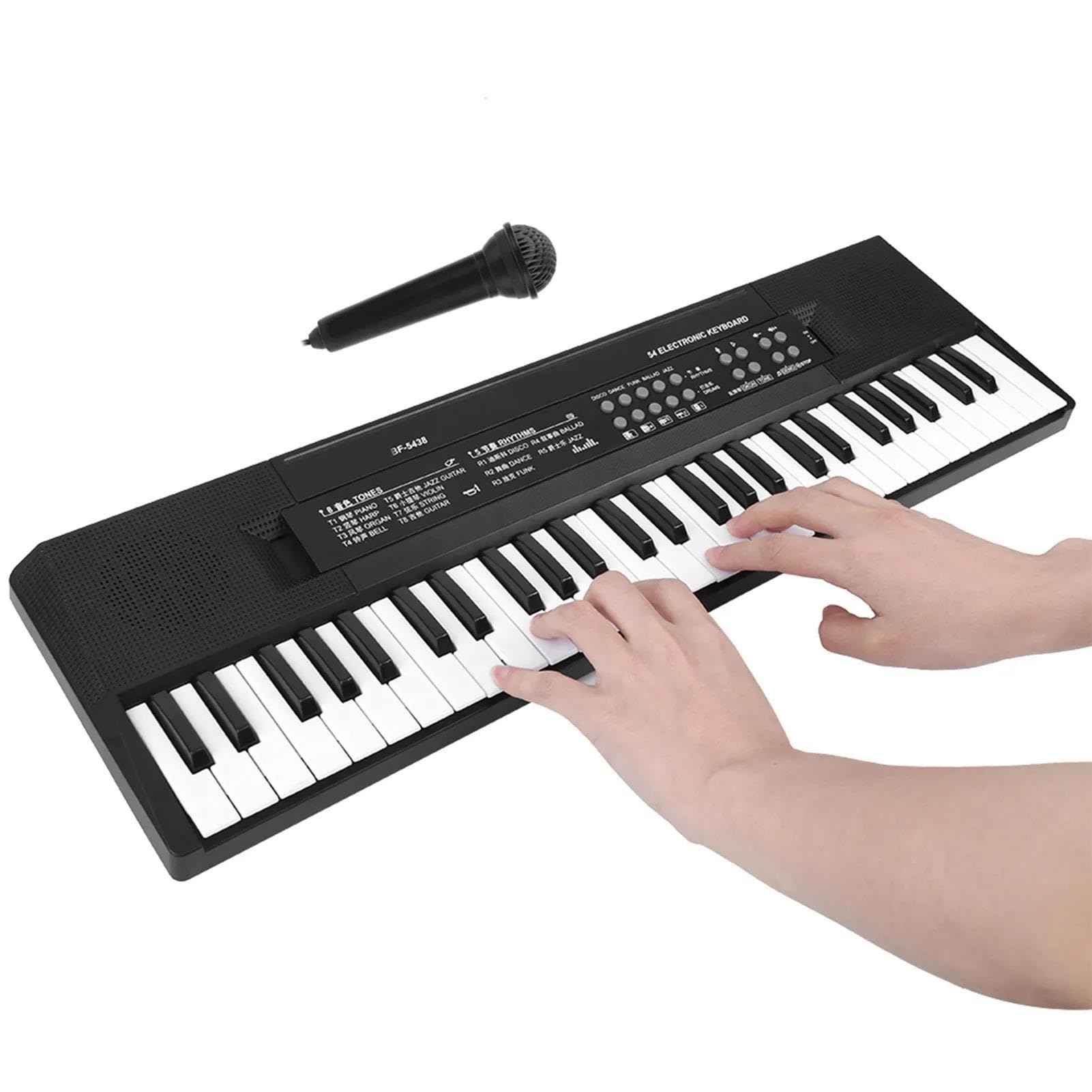 Elektroniczny Instrument Fortepianowy Elektroniczny Mikrofon Organowy I Funkcja Nagrywania Klawiatura Fortepianowa 54 Klawiszy Profesjonalna