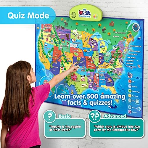 BEST LEARNING i-Poster My USA Interactive Map - Educational Talking Toy for Boys and Girls Ages 5 to 12 Years Old for Kids
