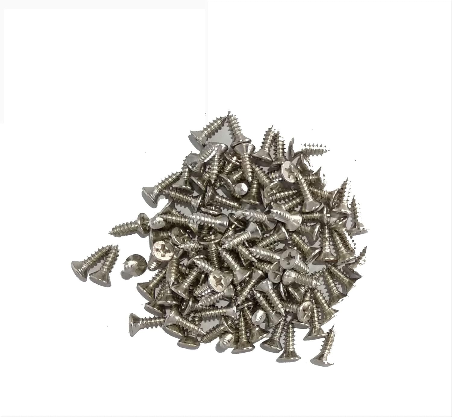 SILVER 0.5inch 13 X 6 S S Screw with Saw Thread – White Zinc Plated – Flat Pozidriv Counter Sunk Head – Pack of 100 pcs-picture-20