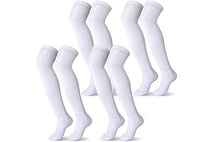 4 Pairs Comfortable Over the Knee Softball Socks