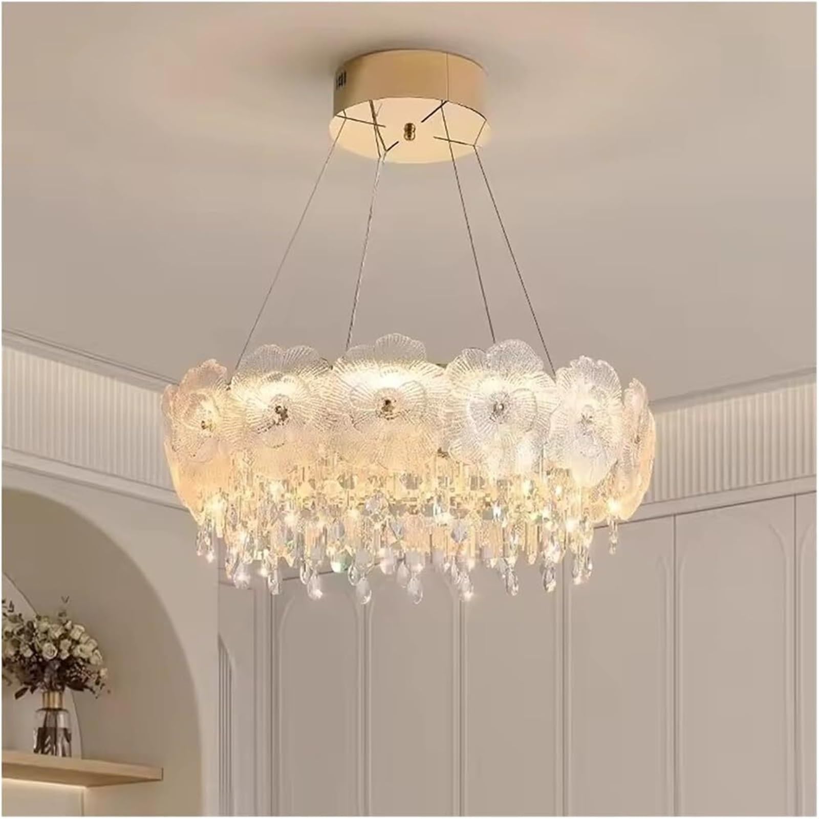 FZQSXAZU Pendant Light Ceiling Shade Nordic Decor Chandeliers Lamp for Dining Room Lustre Hanging Lamps Modern Indoor Chandeliers(Diameter 50cm)