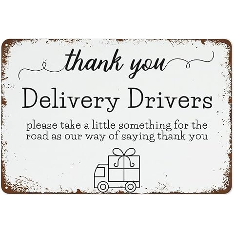 Delivery Driver Thank You Funny Wall Decor Vintage Metal Tin Sign Plaque For Man Ca...