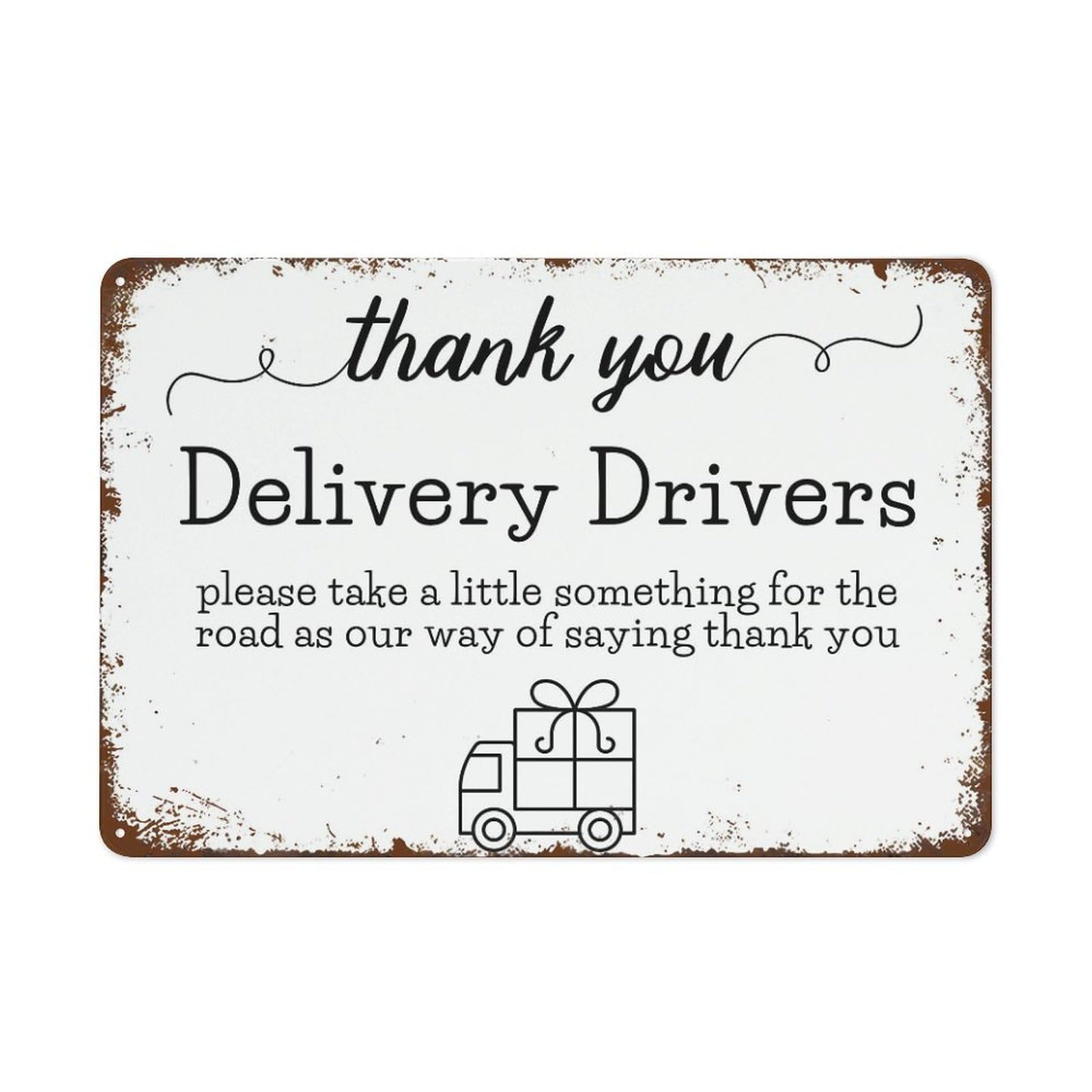 SMAZDFXX Delivery Driver Thank You Funny Wall Decor Vintage Metal Tin Sign Plaque For Man Cave Bar Pub Club Home Room Poster 8"x12"