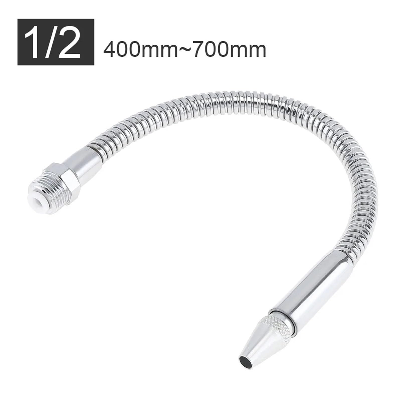 Tubo de refrigeración flexible de metal, Manguera metálica flexible de 1/2, 3/8 y 1/4 pulgadas, 400-700 mm, for refrigeración por agua y aceite, con boquilla de cabeza redonda for máquina CNC, fresado
