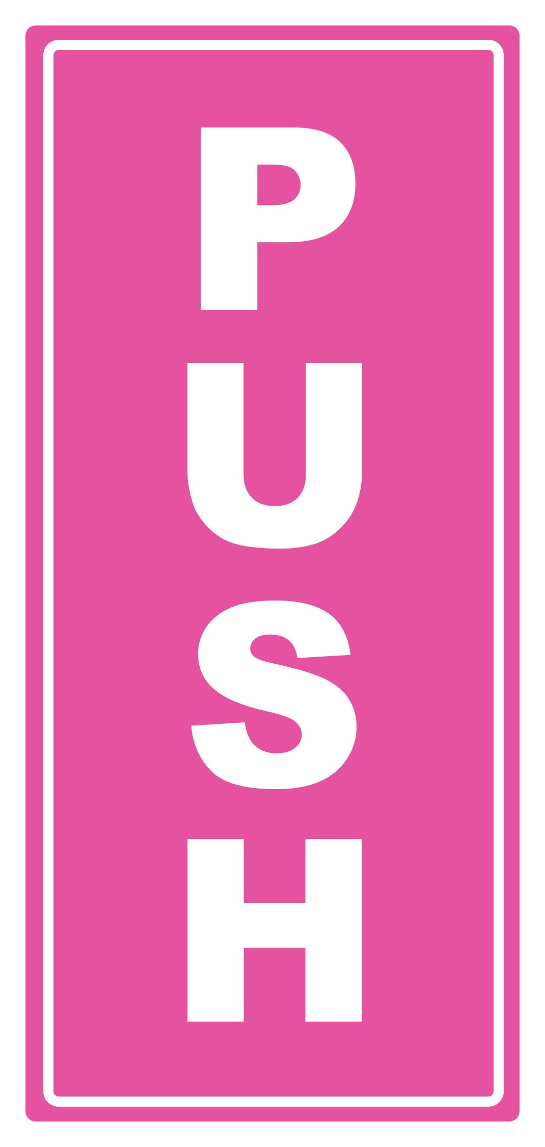 Party Decor Pink 2 X Push - Door Vertical Info Sign Removable Self Adhesive Waterproof Durable Vinyl Label Sticker 225Mm X 106Mm