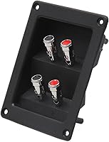 Vista 1 de uxcell Tablero terminal formado cuadrado negro del conector del poste 4 del altavoz de audio del coche