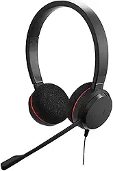 Jabra Evolve 20 MS Stereo Headset - Fones de ouvido com cancelamento de ruído passívo, cabo USB com controle de chamada - preto