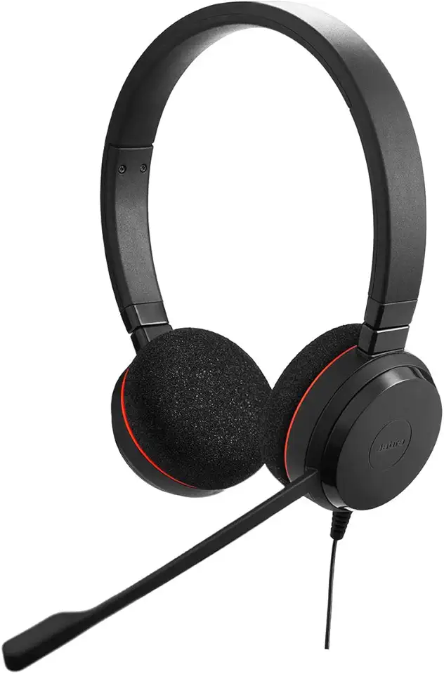 Jabra Fone de ouvido com fio Evolve 20 UC, fone de ouvido estéreo profissional para maior produtividade, som superior para chamadas e música, conexão USB, design confortável o dia todo