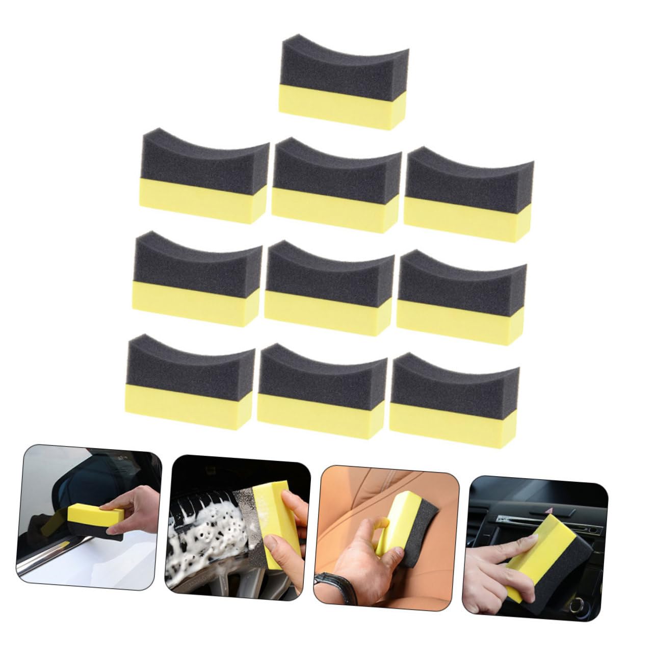 4 Sätze Autowaschschwamm Tücher Bausatz Für Autowachs -Pads Waschanlage Unterlage Schaum Auto Schwamm Auto Reinigungsschwamm Produkte Verbund Pe 10 Stück * 4